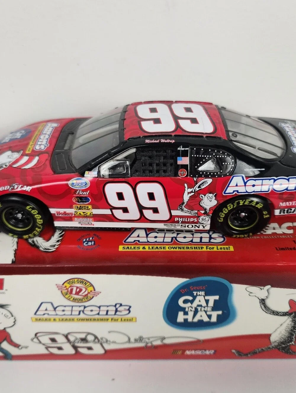 '03 Action Cat in the Hat #99 Aarons NASCAR Die-Cast Monte Carlo #/4968 Michael